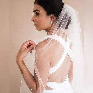 Cathedral Wedding Veil with small pearls